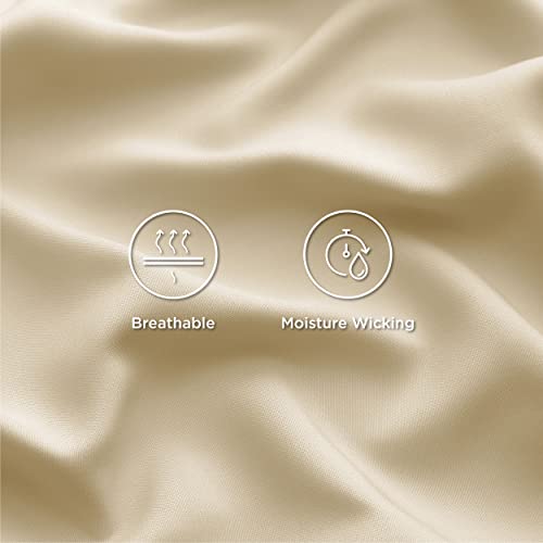 Image of Bedsure Cooling Sheets Twin, Rayon Derived from Bamboo, PureWoven, Breathable & Soft Twin Sheets Set, Deep Pocket Up to 16 Inches, Hotel Luxury Silky Bedding for Hot Sleepers, Alabaster Gleam