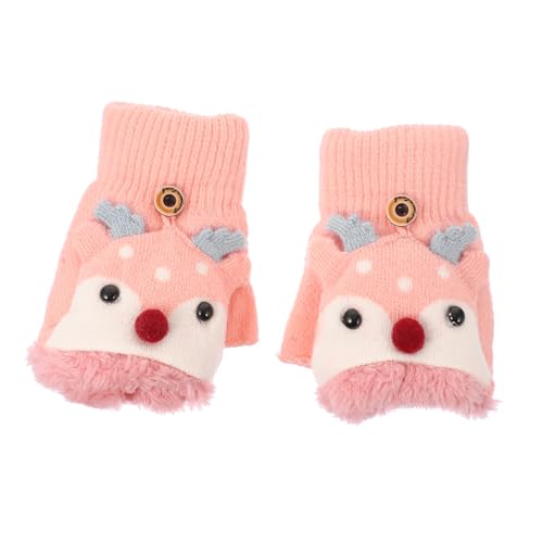 OATIPHO Adorable Half-finger Winter Gloves for Boys and Girls Windproof Warm Breathable Material Comfortable for Boys Girls