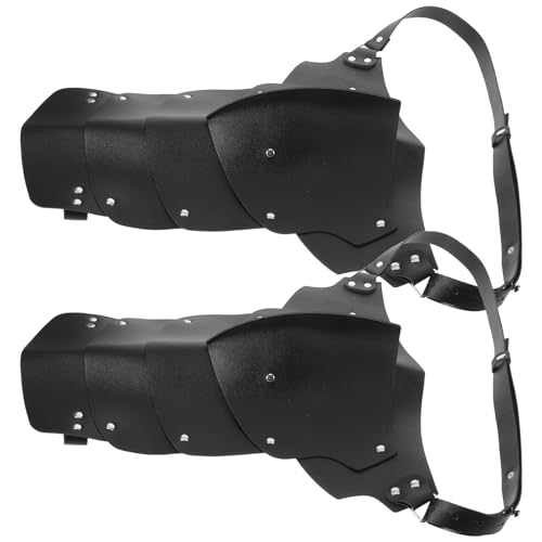Armure cuir synthétique médiévale noire cosplay homme double épaule à structure multibride