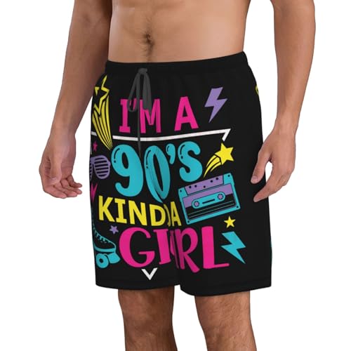 I'm A 90'S R&B Kinda Girl Boardshorts Men's Casual Bathing Suits Quick Dry Drawstring Beach Swim Shorts2