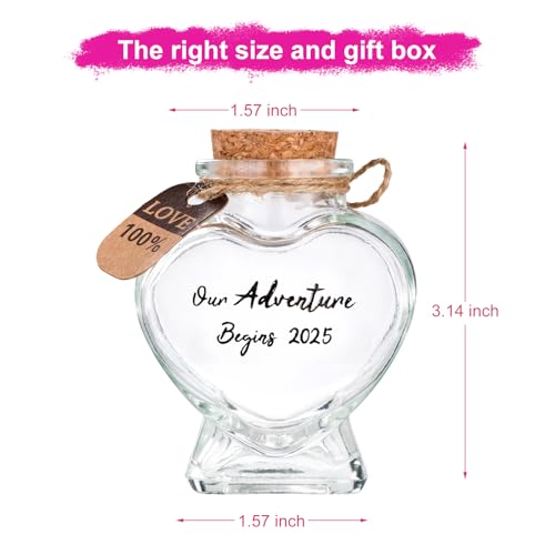 Honeymoon Sand Keepsake Jar -Our Adventure Begins 2025, Engagement Gift, Wedding Gift, Bridal Shower Gift, Romantic Honeymoon Gifts for Newlywed Couple(Equipped with a gift box)