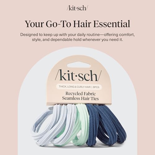Kitsch Seamless Hair Ties No Damage - Garden Bouquet, 8pcs | Stretchable Hair Bands, Strong All-Day Hold Hair, Rubber Bands For Hair, Ponytail Holders | Hair Accessories for Everyday Use - image 9