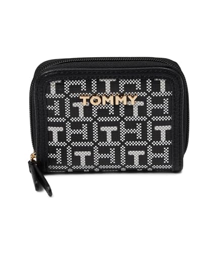Tommy Hilfiger Womens Jocelyn II Small Zip Around Wallet Black/White X-Small