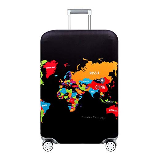 Dosige Elastisch Gepäckabdeckung Luggage Cover Kofferschutzhülle Karte-Muster Kofferhülle Gepäck Cover für Koffer XL(29-32 Zoll) Cover