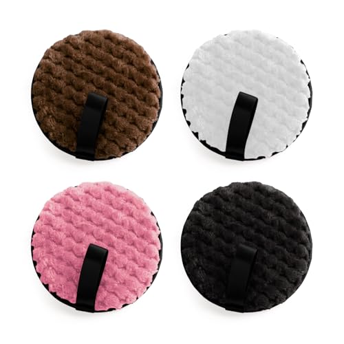 Yatnks 4 almofadas removedoras de maquiagem, almofada reutilizável de 11 cm para limpeza facial mist