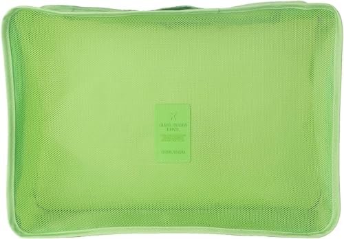 Image of Travel Organizer Pouch Set of 6, Space Saver Packing Cubes for Suitcase, Clothes, Underwear, Socks and Shoes (GREEN)