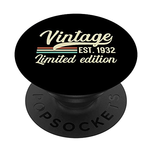 Camisetas de cumpleaños Est 1932 Vintage Old Limited Edition PopSockets PopGrip Intercambiable
