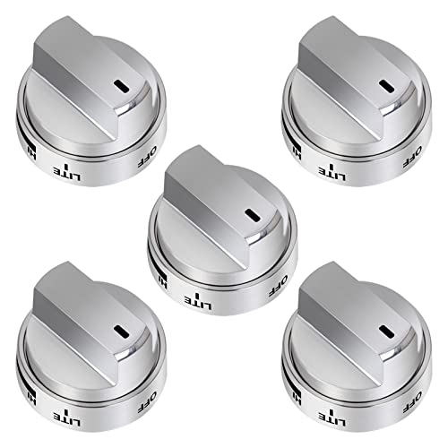 TURNEGOO AEZ73453509 Stove Knobs Burner Control Knobs Replacement Compatible with LG Gas Stove/Oven/Range Knobs Replace for AEZ72909008 AP5669773 PS7321756 (5 Packs)