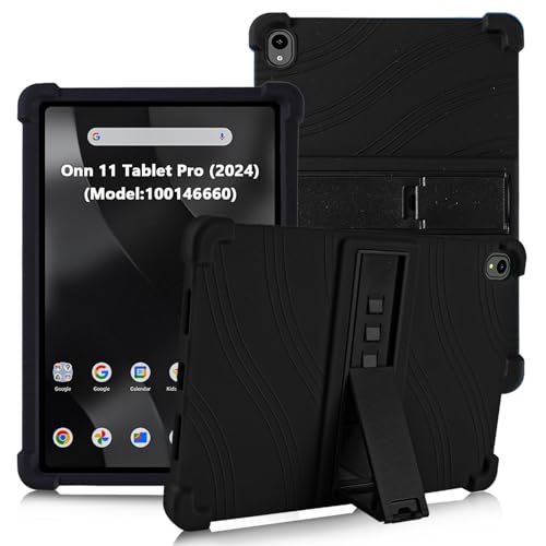 ATOOZ for Walmart Onn.11 Tablet Pro Case 2024 (Model:100146660) Silicone Kids Case for Onn 11 inch Tablet Pro Gen 4 with Stand (Black)