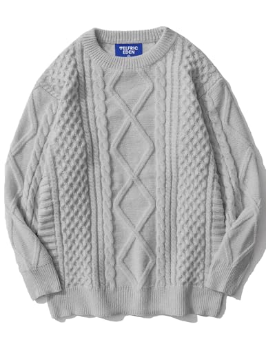 Aelfric Eden Cable Knit Sweater Men Oversized Rory Gilmore Crewneck Knitted Sweater Pullover 2024 Vintage Fall Sweaters Tops