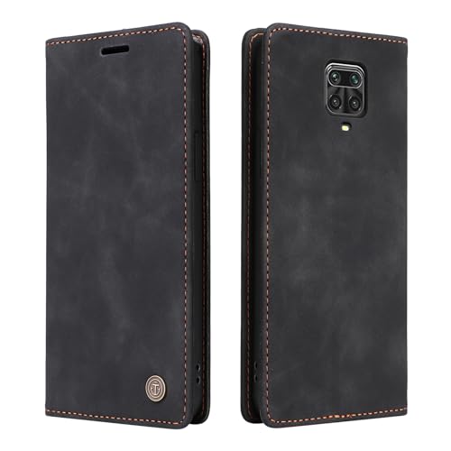 ���B���e�[�W���U�[ �Ή��@�� for Redmi Note 9 Pro (Max) / Note 9s / 10 Lite,�Ή��@�� for Xiaomi Poco M2 Pro �J�[�h�X���b�g �����|�P�b�g �}�O�l�b�g���J�� �X�^���h�@�\ Black