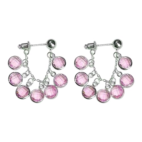 Crystals Grape Cluster Tassels Earrings Alloy Jewelry Comfortable Huggie Hoop for Special Occasions Alloy Dangling Earrings