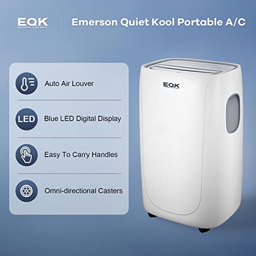 Emerson Quiet Kool 300-Sq 3 In 1 Portable Air Conditioner, Dehumidifier & Fan With Remote Control | For Rooms Sq.ft. | Digital Display | 24H-Timer | White | Eapc5Rc1, Up To 300 Sq. Ft #TOP2
