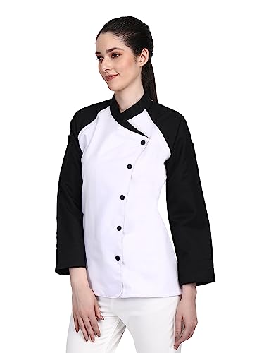 3/4 Sleeves New Chef Coat Jacket Uniform for women ideal for food service, Caterers and Culinary professional (White, X-Large)