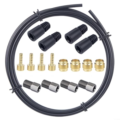 Kit completo de reparación de frenos para bicicletas 2 5m Tubo hidráulico con aceitunas y agujas de aceite para un funcionamiento óptimo (C)