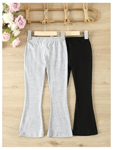 WDIRARA Girl's 2 Pack Flare Leggings Set Elastic Waist Bell Bottoms Bootcut Yoga Pants2