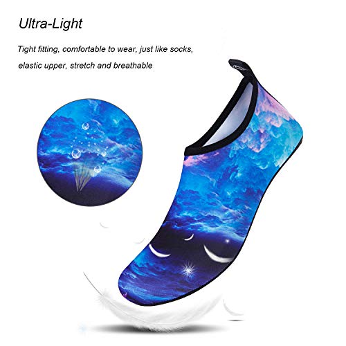 Image of WateLves Water Shoes for Womens Mens Barefoot Quick-Dry Aqua Socks for Beach Swim Surf Yoga Exercise New Translucent Color Soles