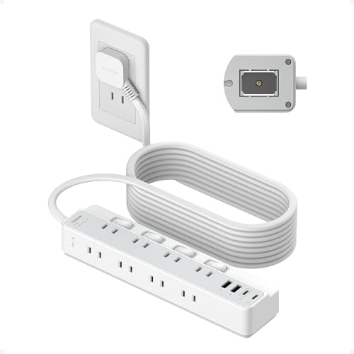 TESSAN 電源タップ マグネット 延長コード 5m 薄型プラグ PD 20W たこあし コンセント usb付き テーブルタップ 8個AC口 2個Type-Cと2個Type-Aポート タコ足配線 隙間 蛸足コンセント 磁石 分岐 4つ個別スイッチと4つ常時通電付き 省エネ ほこりシャッター 雷ガード 壁掛け/卓上に グレー