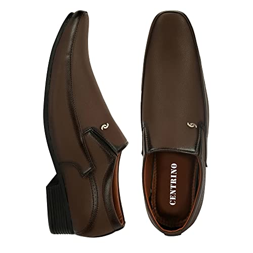 Image of Centrino Mens Formal Shoes |Slip-On Men's Formal Shoe | Stylish Non-Lace Design | Soft Cushioned Insole for Comfort | Perfect for Office & Formal Wear (20225)