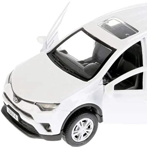 Diecast Toy Car Toyota RAV4 1/36 Scale Metal Model - White Сompact Сrossover SUV Russian Die Cast Toy Cars