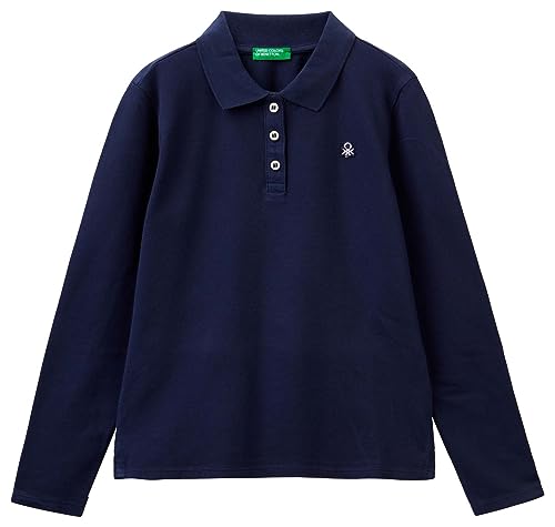 United Colors of Benetton Mädchen Poloshirt M/L 3wg9c300x Polohemd, Blu Scuro 252, L