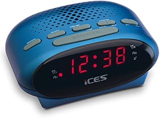 iCES ICR-210 Uhrenradio - Radiowecker mit 2 Weckzeiten - PLL FM - Schlummerfunktion - Sleeptimer - Gangreserve - klein, ICR-210 Blau