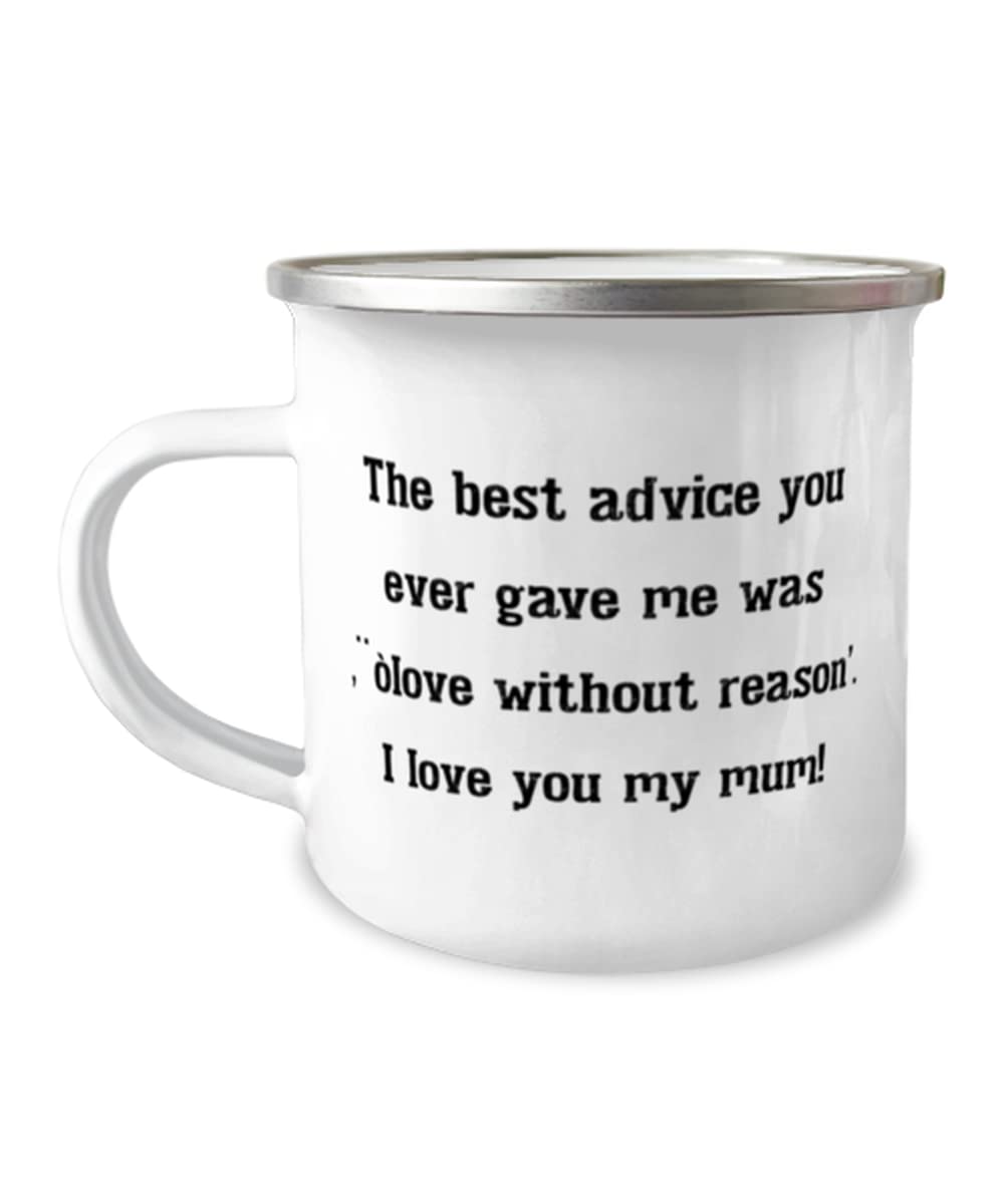 Single mom For Mom, The best advice you ever gave me was Äòlove without reason'.!, Fun Single mom 12oz Camper Mug, From Daughter
