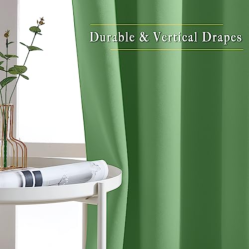 NICETOWN Room Divider 84 inch Curtain for Sliding Glass Door, Grommet Thermal Insulated Sound Reducing Window Treatment Draperies for Bedroom/Living Room, W100 x L84, 1 Panel, Froest Green