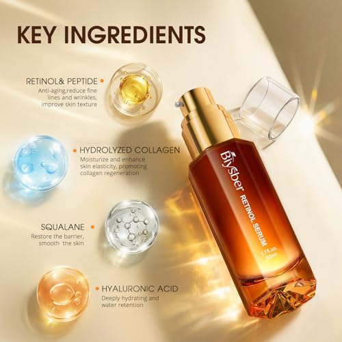 Retinol Collagen Serum for Face: Anti Aging & Anti Wrinkle Repair Peptide Serum with Boost Hydration Formula - Day/Night Facial Firming Neck Plump Skin Care for Women/Men(1.70 Fl Oz) - Image 6