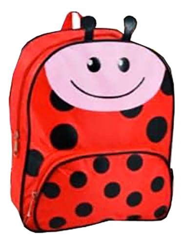 Mochilas Infantil Joaninha Pequena Costas Escolar Vermelha