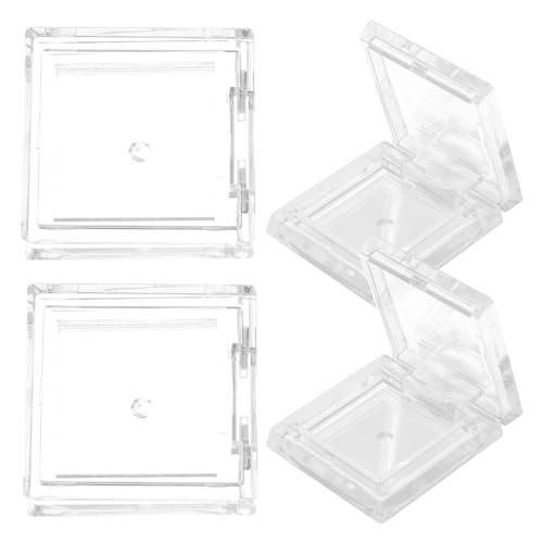 TOVINANNA 4 piezas Pans Cuadrados Vacíos para Sombras de Ojos Compactos y Reutilizables Estuche Transparente para Maquillaje DIY para Polvos Coloretes y Labiales Fácil de Transportar para