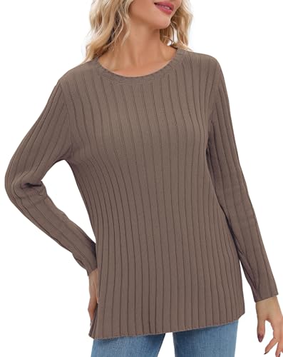 Image of Urban CoCo Women's Lightweight Crewneck Pullover Sweaters Long Sleeve Fall Knitted Sweater Tops