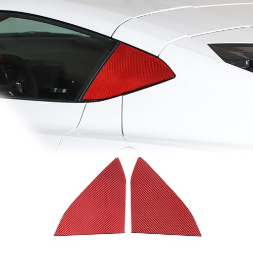 Calcomanías de ventana trasera en carbono rojo para Corvette C8, protección y estilo deportivo