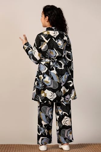 Image of Fashion Dream Girl's Rayon Abstract Printed Clothing Set|Co-ord Set|Casual Wear|Coordinate Outfit for Girls