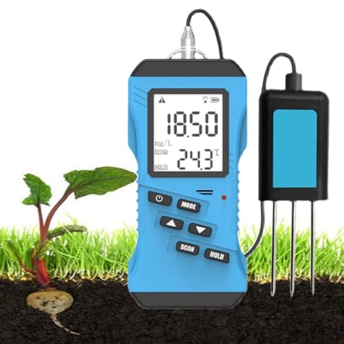 Probador De Suelo,Probador De Suelo Multifuncional,Con Pantalla Digital Intuitiva De Alta Precisión,Medidor Digital Npk for Nitrógeno,Fósforo,Potasio,Ph,Humedad,Conductividad De Nutrientes