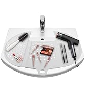 YHJWW Foldable Bathroom Sink Cover for Counter Space, Heat Resistant Silicone Makeup Organizer Ma...