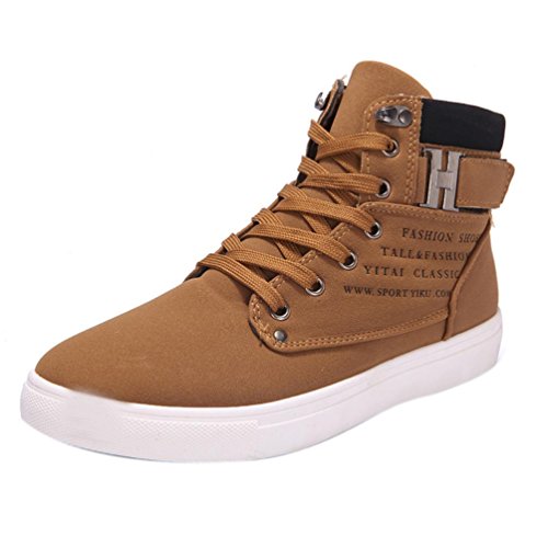 Xinantime_Zapatos para hombre Moda Zapatillas de Deporte de Hombres de Moda Oxfords Casual Cima mas Alta Deporte Corriendo Zapatos (40, Caqui)