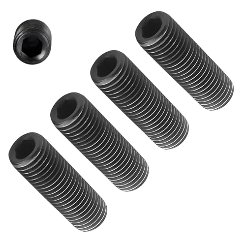 TERF® M12 X 45mm Allen Head Hex Socket Grub Screws Self Colour Black High Tensile Grade 14.9 Grub Screw M12 (12mm) X 45mm Allen Key Internal Hexagonal Socket Bolts - Pack of 4