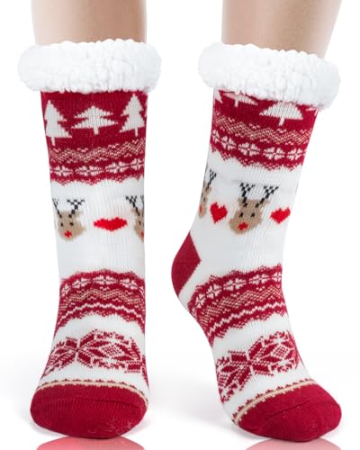 Hongteya SLIPPER SOCKS Christmas Women Slippers Fuzzy Socks Winter Thick Warm Socks cover