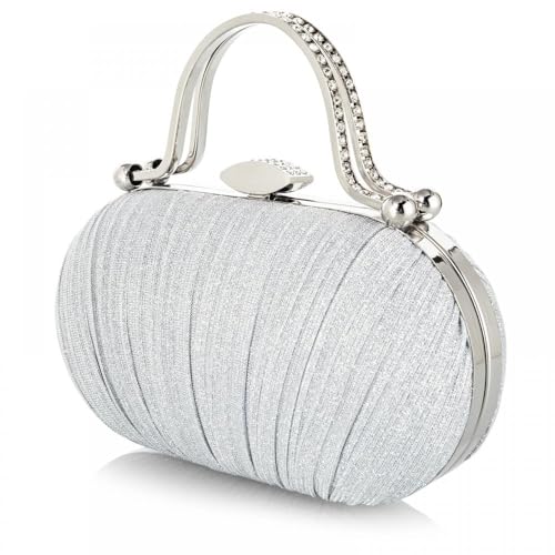 Image of Simcat Women Gold Clutch Purses Glitter Evening Handbag Pleated Evening Bag for Lady Formal Bridal Wedding Prom