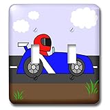 3dRose lsp_25336_2 Boy Stuff Blue Racecar on the Road Toggle Switch, Multi-Color