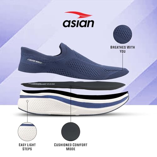 Image of ASIAN Wonderwalk Pro-01 Men's Premium Walking Shoes with Lightweight Knit Design | Soft Cushion Comfort, High-Grip Outsole, Breathable Knit and Supportive Daily Walk Performance