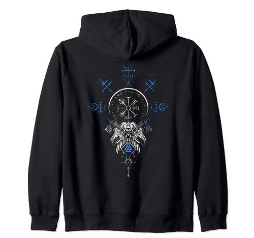 Produktfoto von Klassisches Keltischer Vegvisir Kompass Wikinger Rückseite Kapuzenjacke