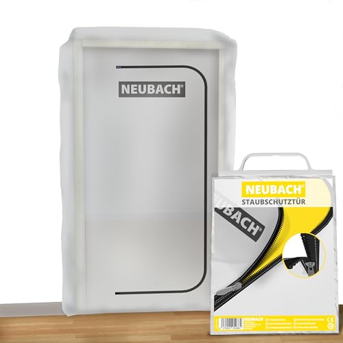 NEUBACH® Staubschutztür mit Reißverschluss -120 x 220 cm I Da besonders dicht, der zuverlässigste Staubschutz I Unsere Staubtür mit Reißverschluss ist perfekt anpassbar