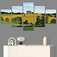 SIGNWIN 5 Panel Canvas Wall Art Modern Art Country Dramatic Global Landscape Multicolor Photography for Home Decorations Ready to Hang - 60