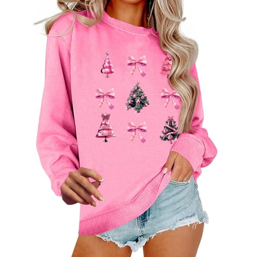 Weihnachtspullover Damen Bluse Casual Weihnachts Langarmshirt Christmas Sweatshirt Weihnachten Weihnachtssweatshirt Witzige Weihnachtskostüm...
