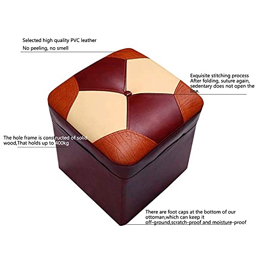 Table basse de salon en cuir, pouf cube pour vos moments détente - 3