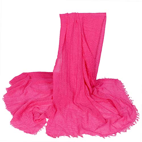 Image of Iba & Isba Women's Plain Crinkled Scarves, Stoles, Hijab (76 x 36 inch)