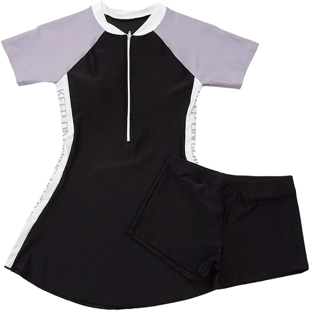 Amazon.co.jp: ジュニア 水着 女の子 キッズ ワンピース ショート 