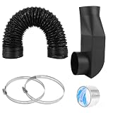 Stainless Steel Periscope Dryer Vent, 90° Elbow Kit, 4-Inch Telescoping Duct for Tight Spaces